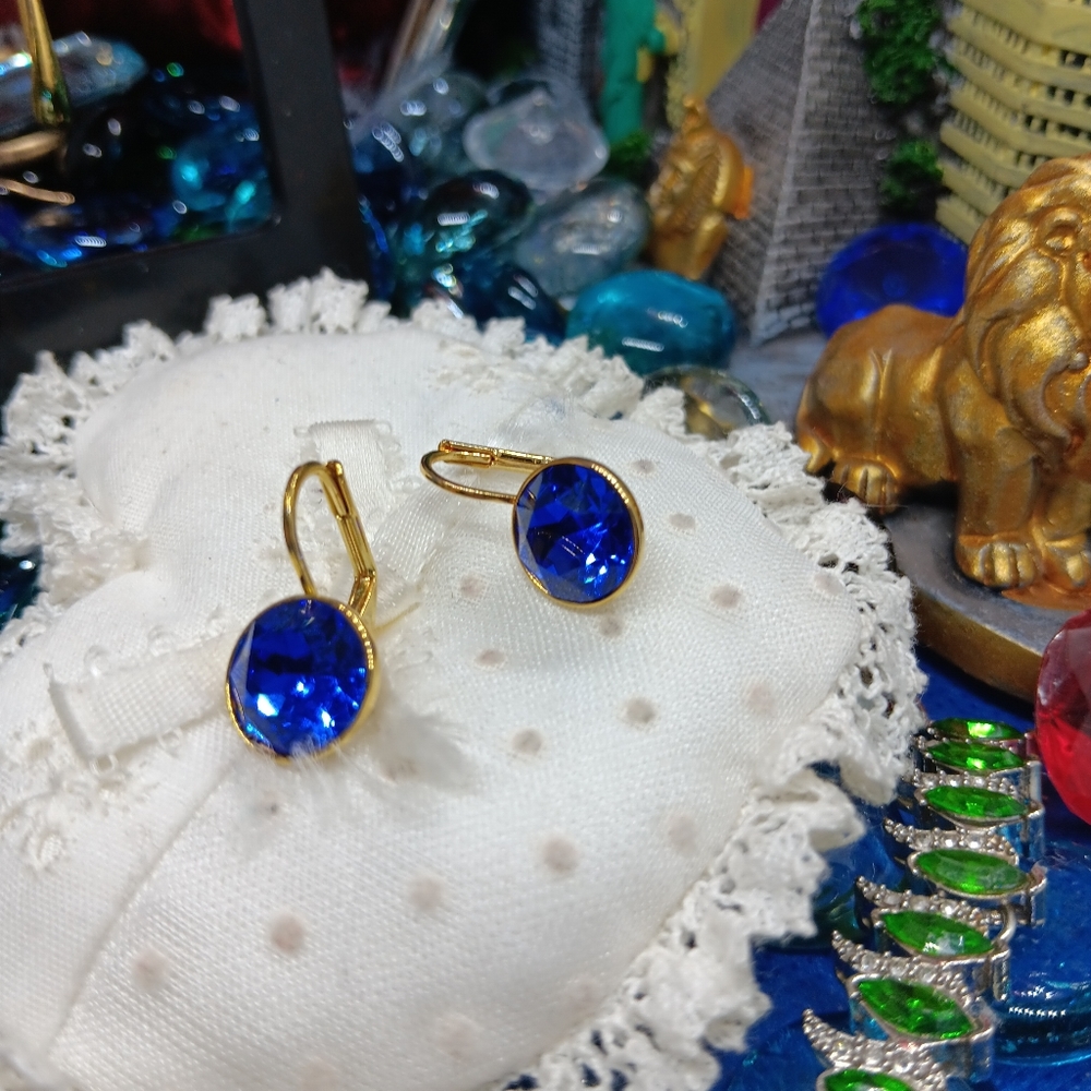 MYJS DEEP BLUE DROP EARRINGS